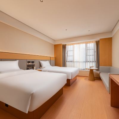 舒壓-雙床房+65寸電視投屏+乳膠床墊+乳膠枕 全季酒店（珠海人民西路店）優惠