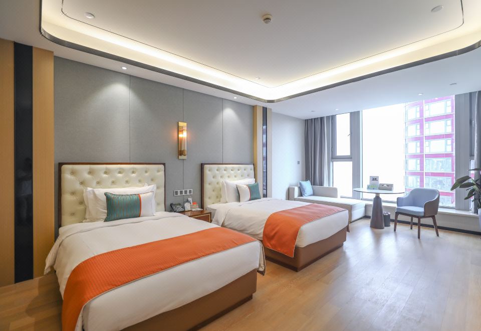 辰澜·悦湖双床房|落地窗·冰箱洗衣机·金可儿床垫|