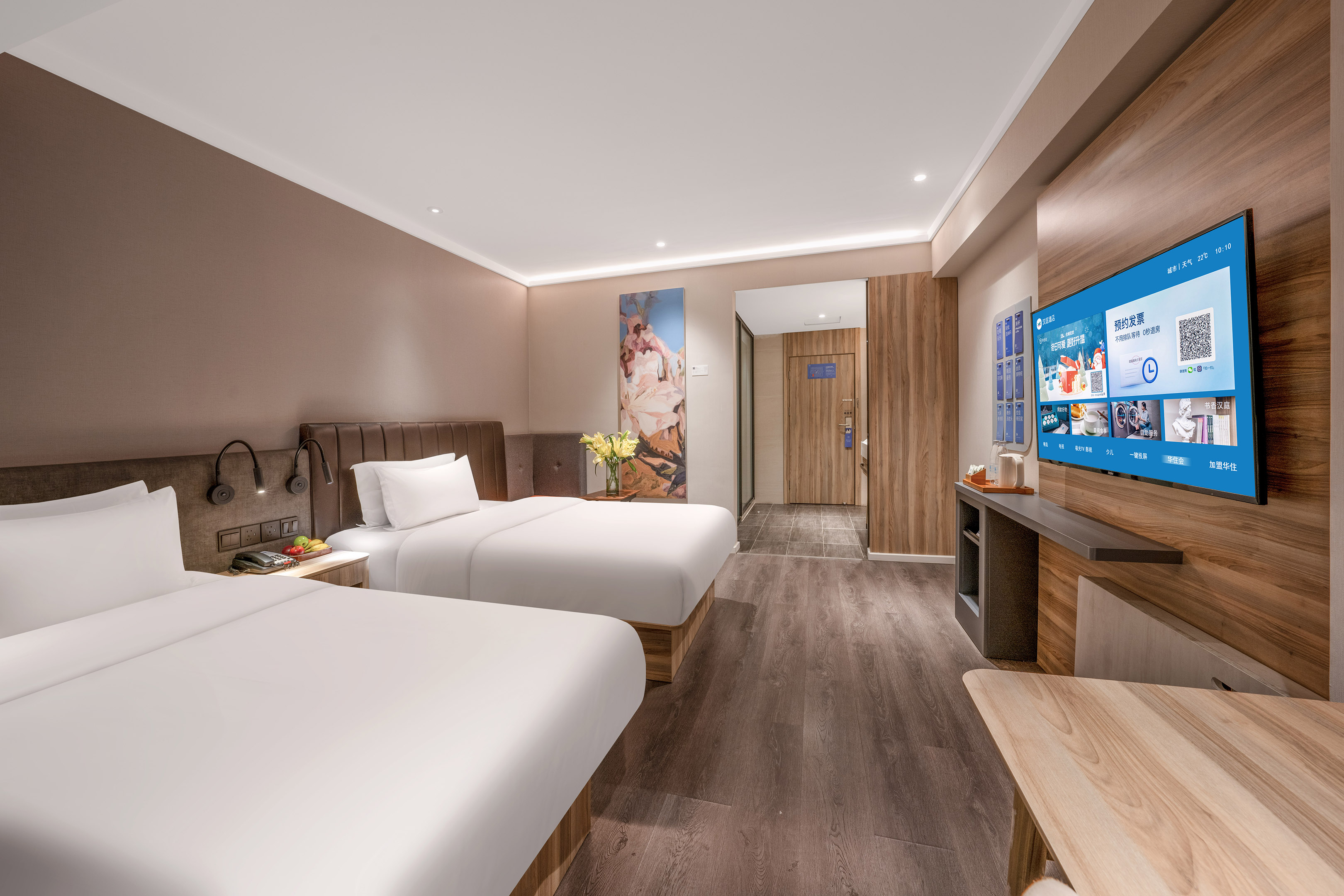HanTing Premium Hotel (Kunming Donghua)商务双床房【金可儿床垫+电视投屏】