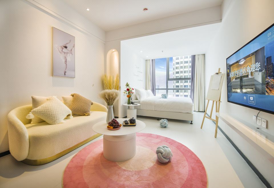 Silent Monologue Gaze Double Bed Room