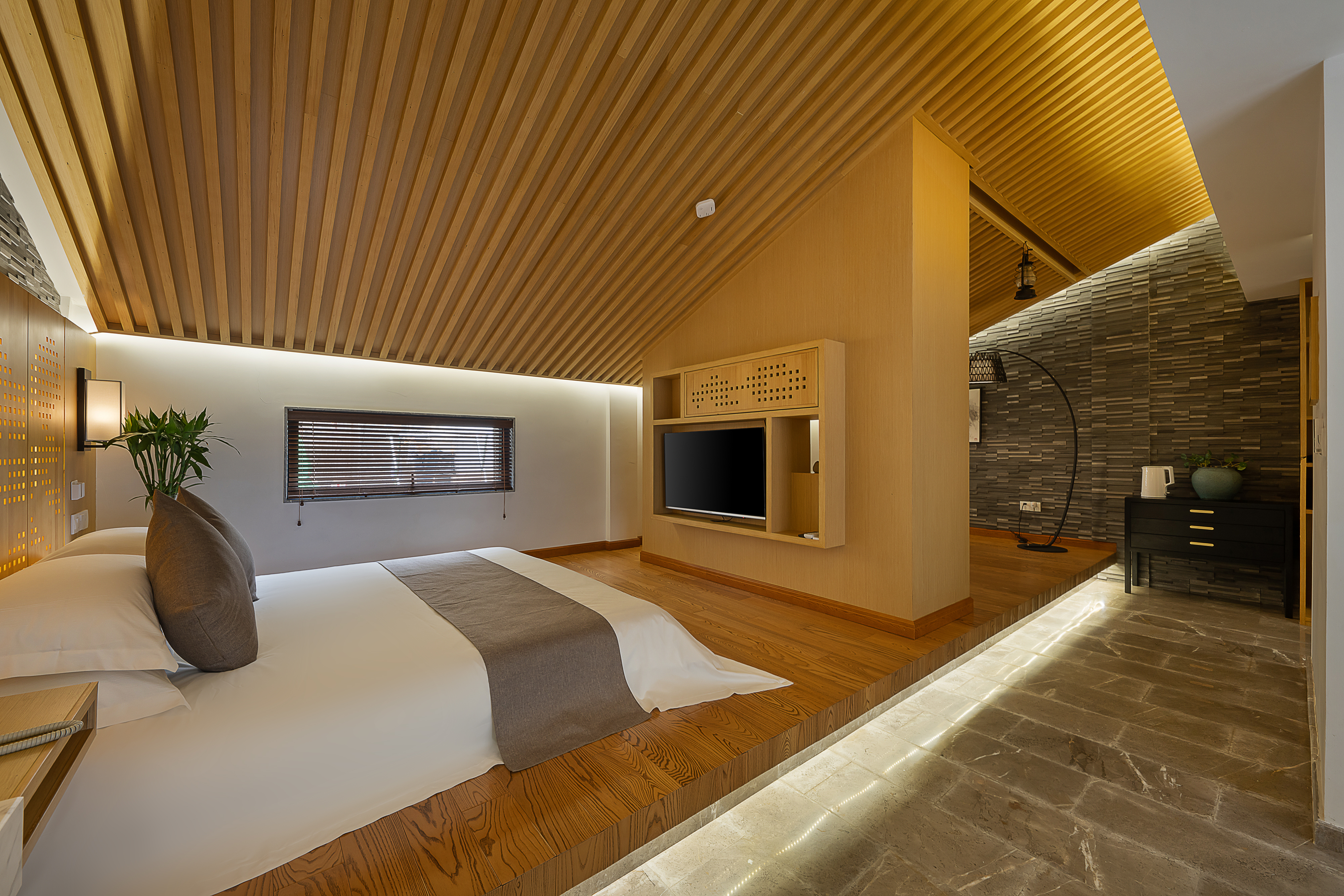 禅意榻榻米·茶室大床套房·按摩浴缸