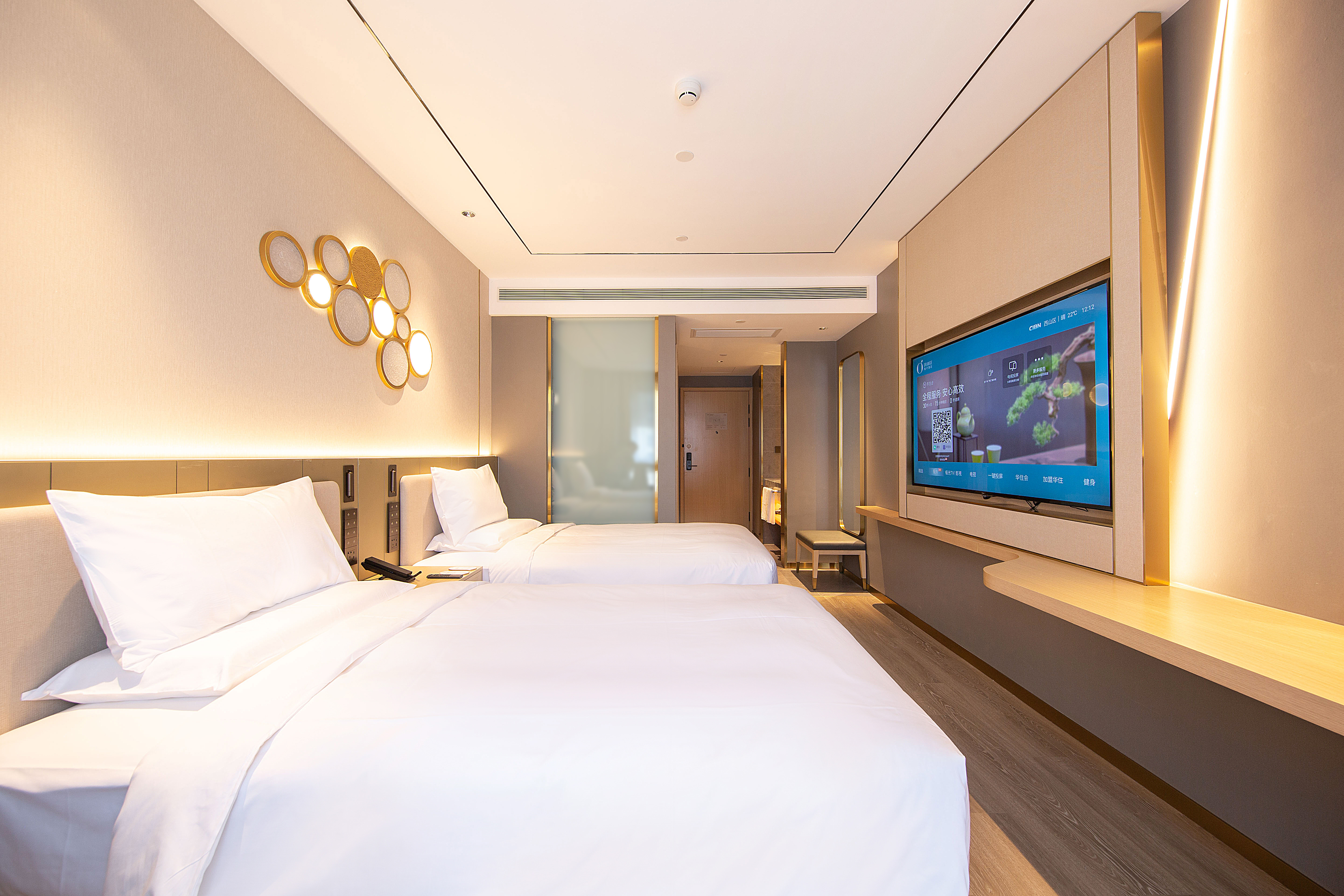 月若流金景观双床房（65寸投屏|观滇落日|冰箱加湿器）