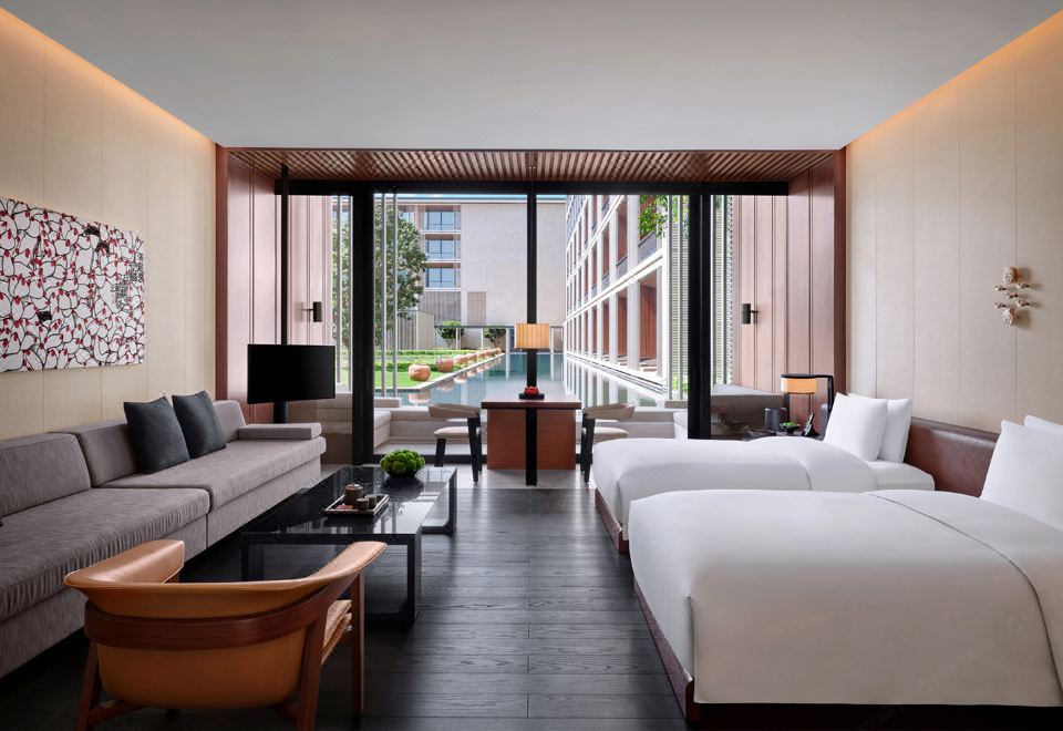 经典水畔园景一居室双床房（阳台）