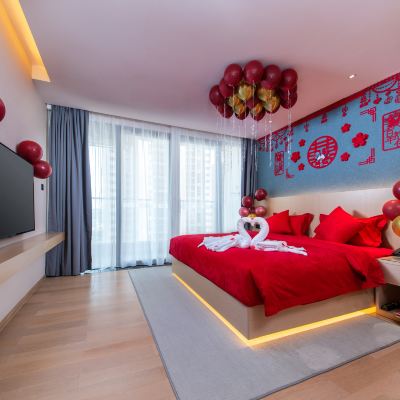 婚宴套房【智能聲控+智能馬桶+景觀陽台+獨立客廳+獨立兩居室+家庭式冰箱+喜慶用品】 台山文華雅詩飯店優惠