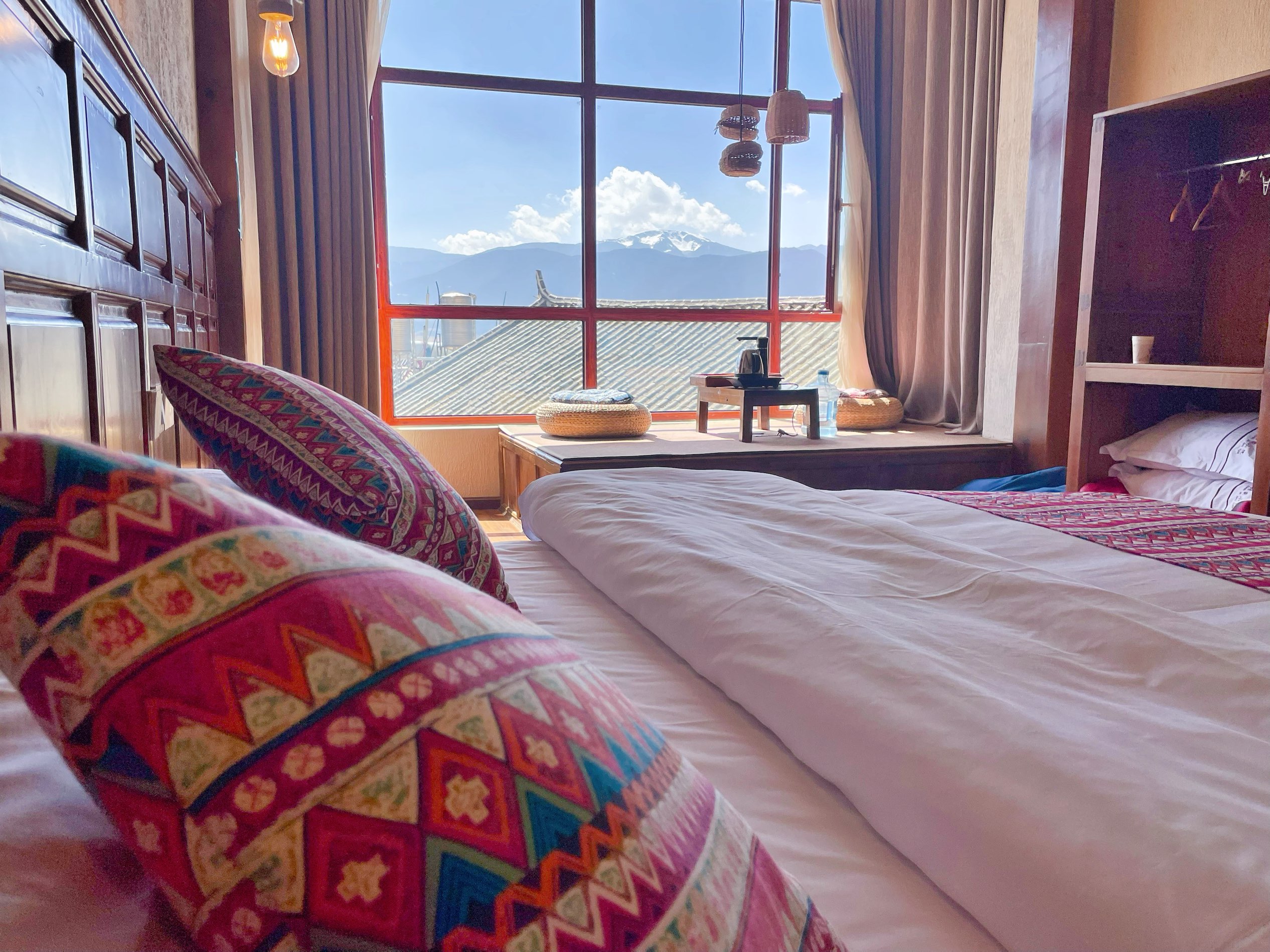 Tranquil Double Bed Room With Standing Heater