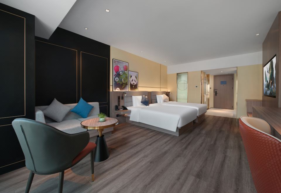 觀景行政雙床房（65寸可投屏+小冰箱＋加熱毛巾桿）