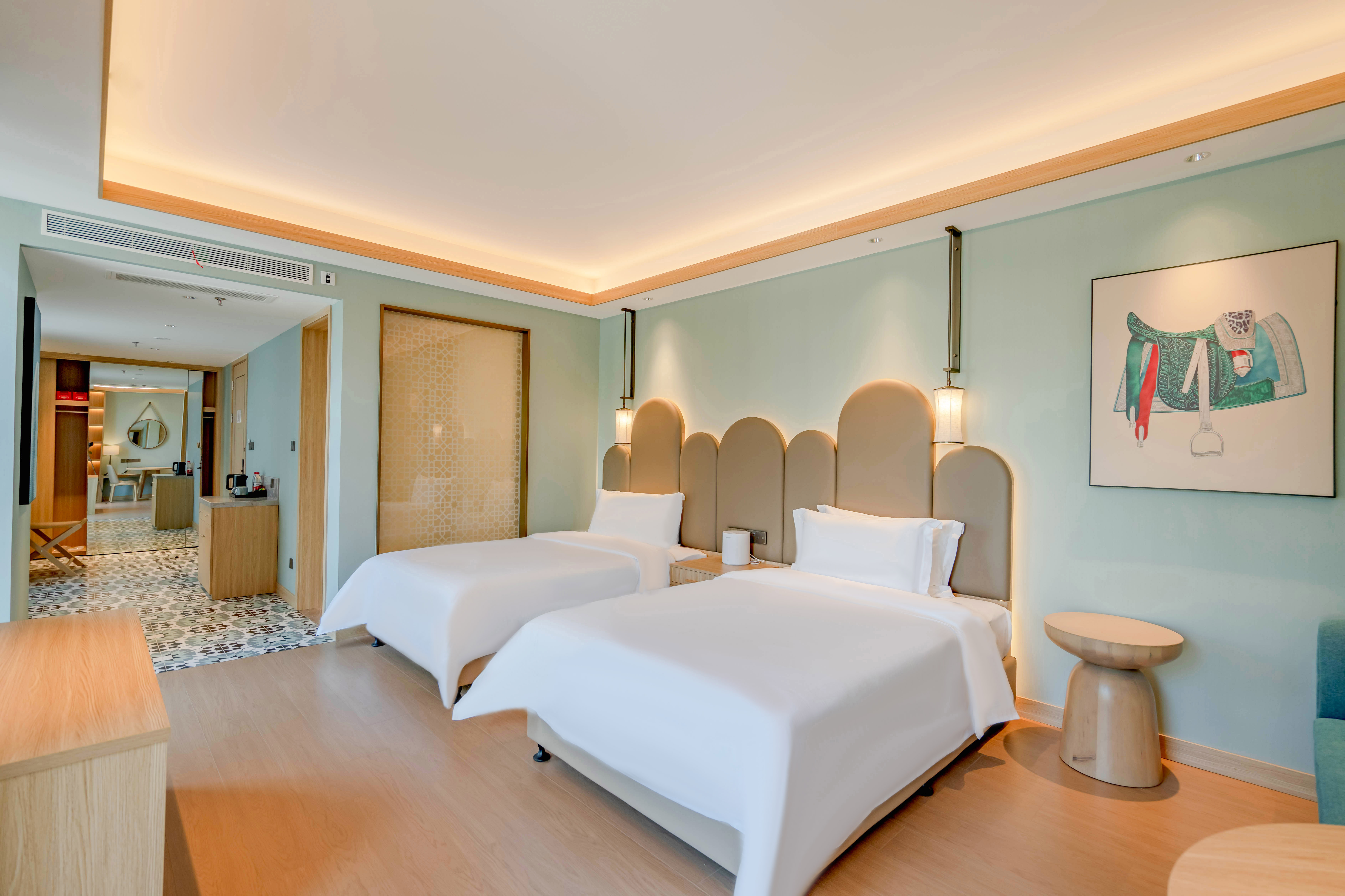 望山双床房（加湿器+金可儿舒睡床品+小冰箱）