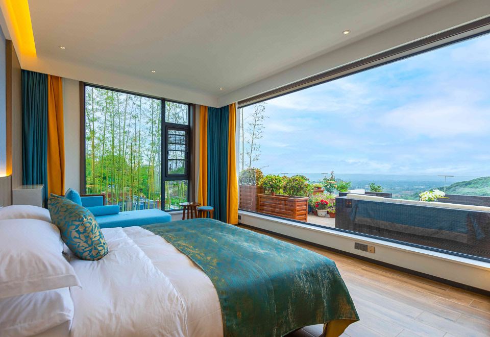 Zhongzhou Yueyin Fuxishan Huimeng Mountain ResidenceMountain View Scenic Room