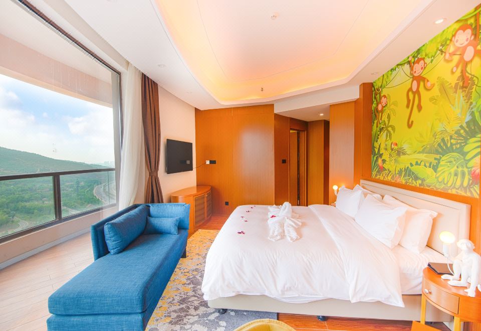 動物景觀大床房（房間直麪動物園）