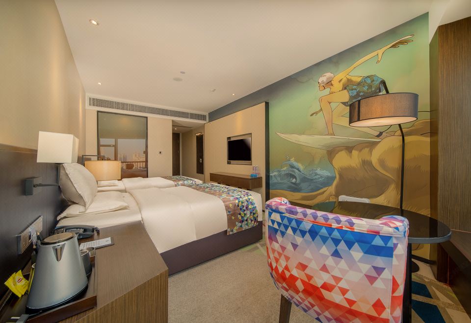 品質景觀雙床房（180°正湖景+小冰箱+電動窗簾）