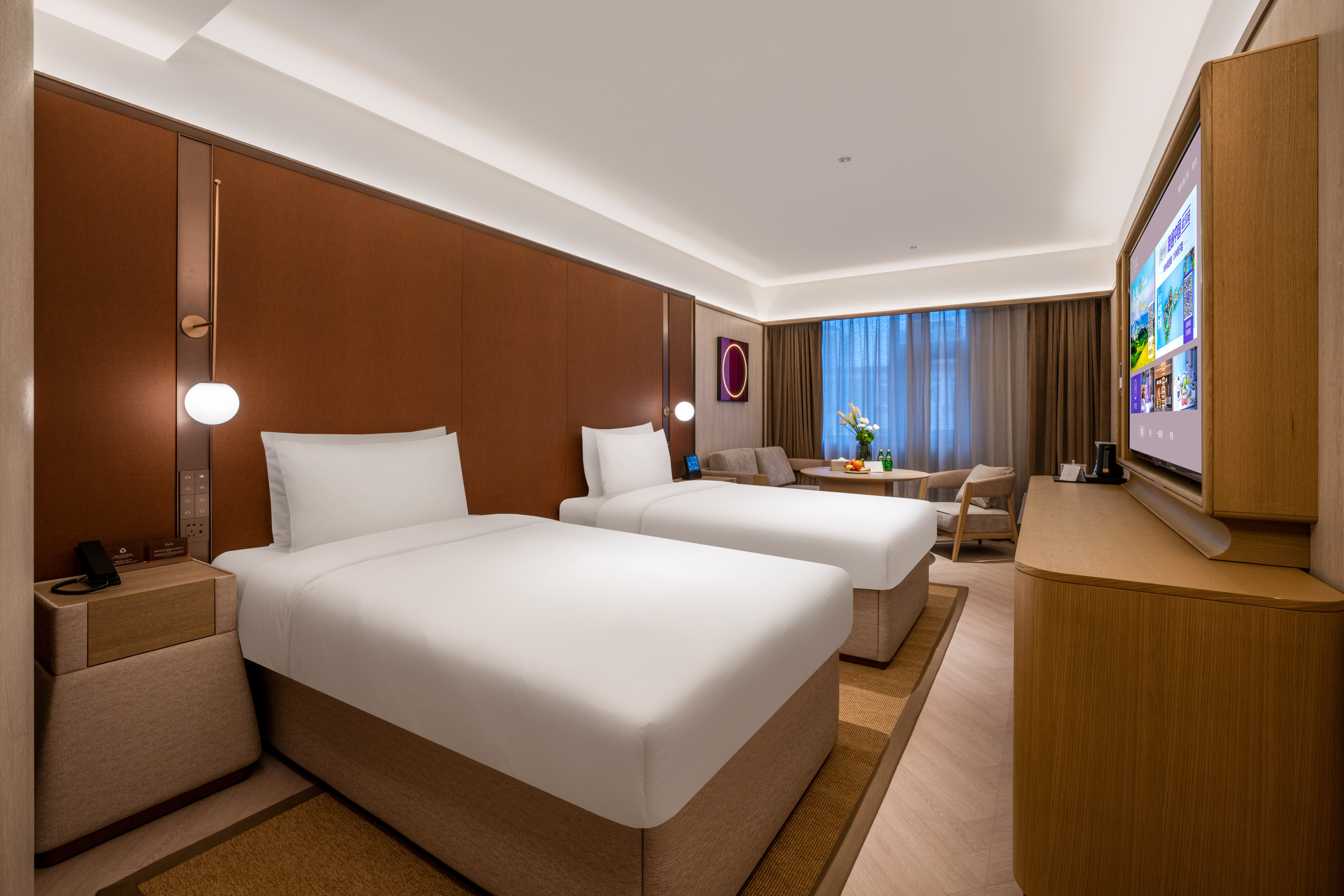 豪华双床房 （智能客控+小冰箱+65寸投屏电视+零压床垫）