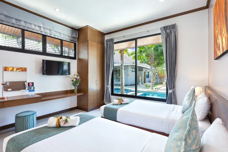 วิลล่าห้องนอนเดียวเชื่อมกับสระว่ายน้ำ