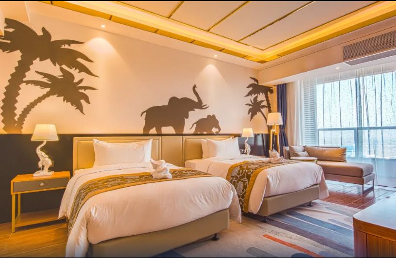 動物景觀雙床房（房間直麪動物園）