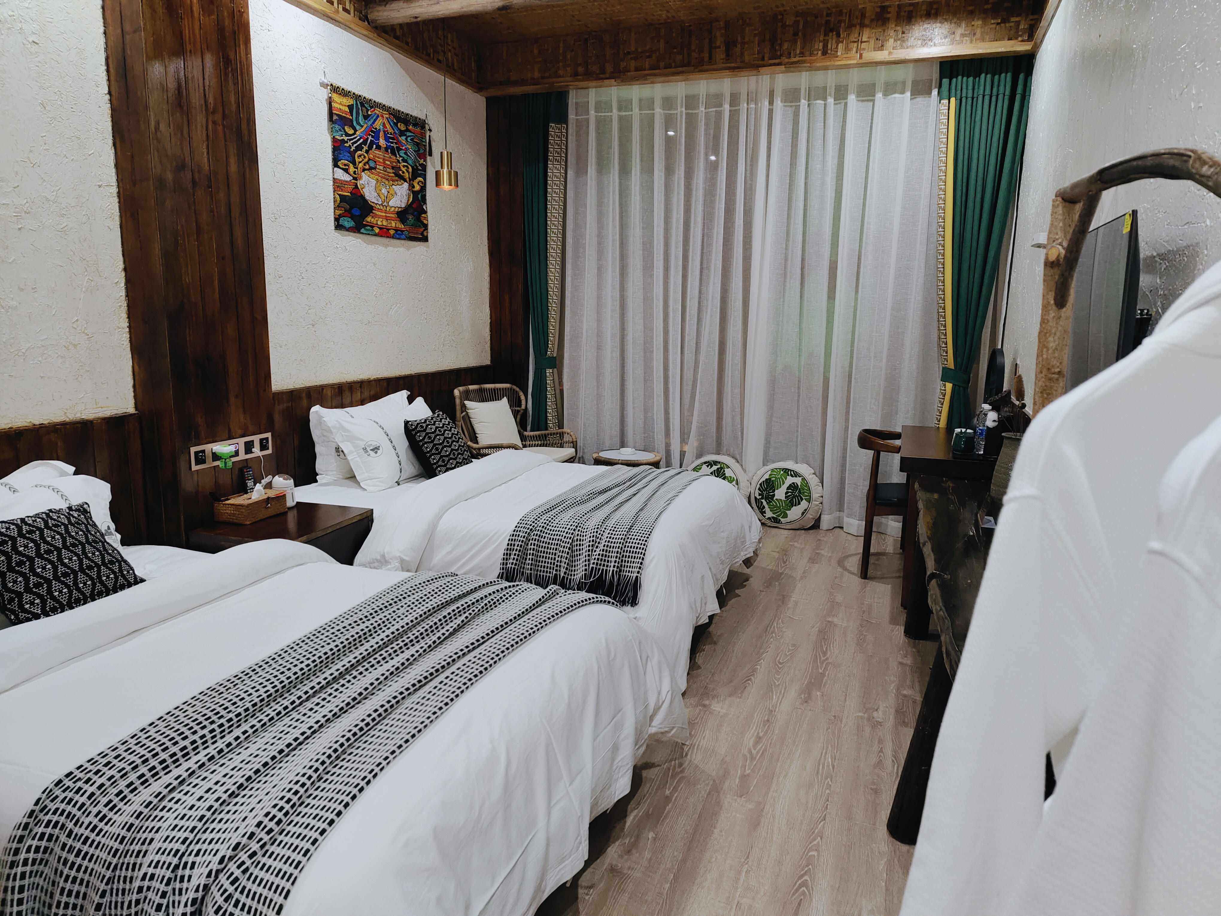 静谧雅致双床房（零压乳胶床垫+公区自助洗衣房）