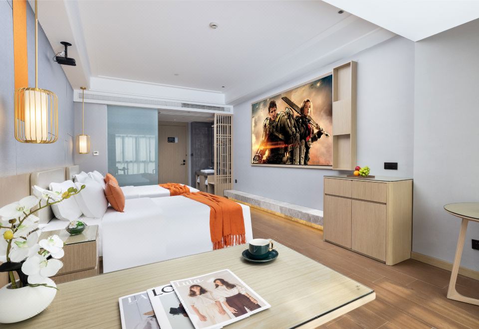 青霜 | 影院双床房（180℃落地窗+120寸巨幕投影）