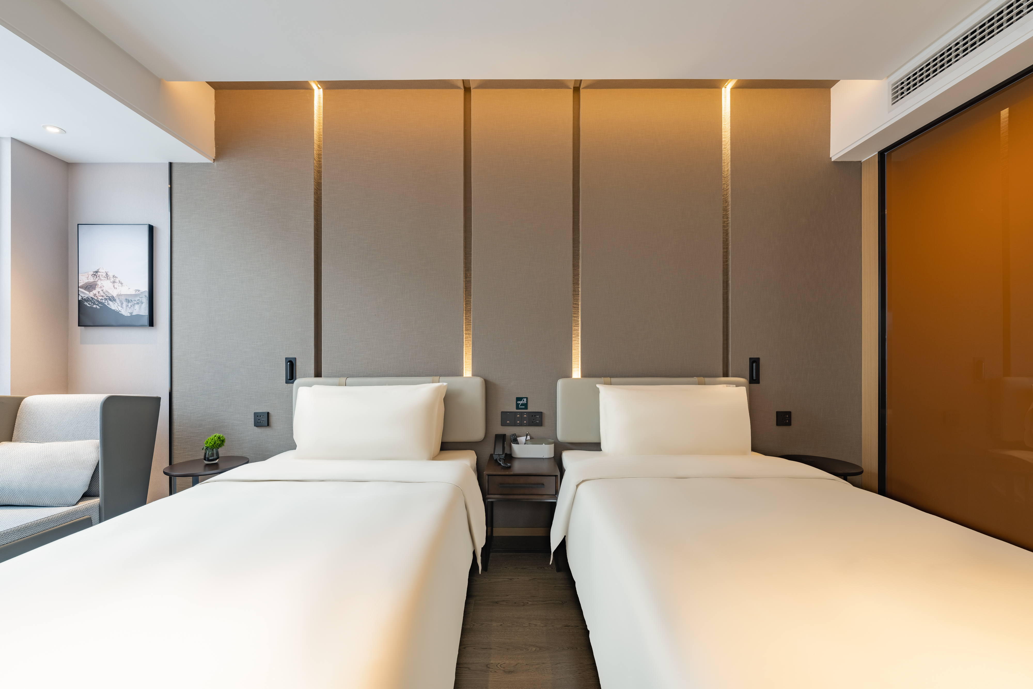 几木双床房（迷你冰箱+深睡床品+智能马桶）