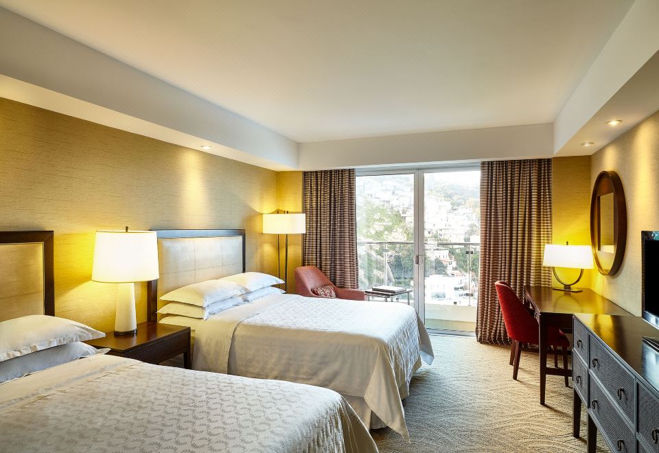 局部海景两张双人床房（可进入俱乐部休息室）