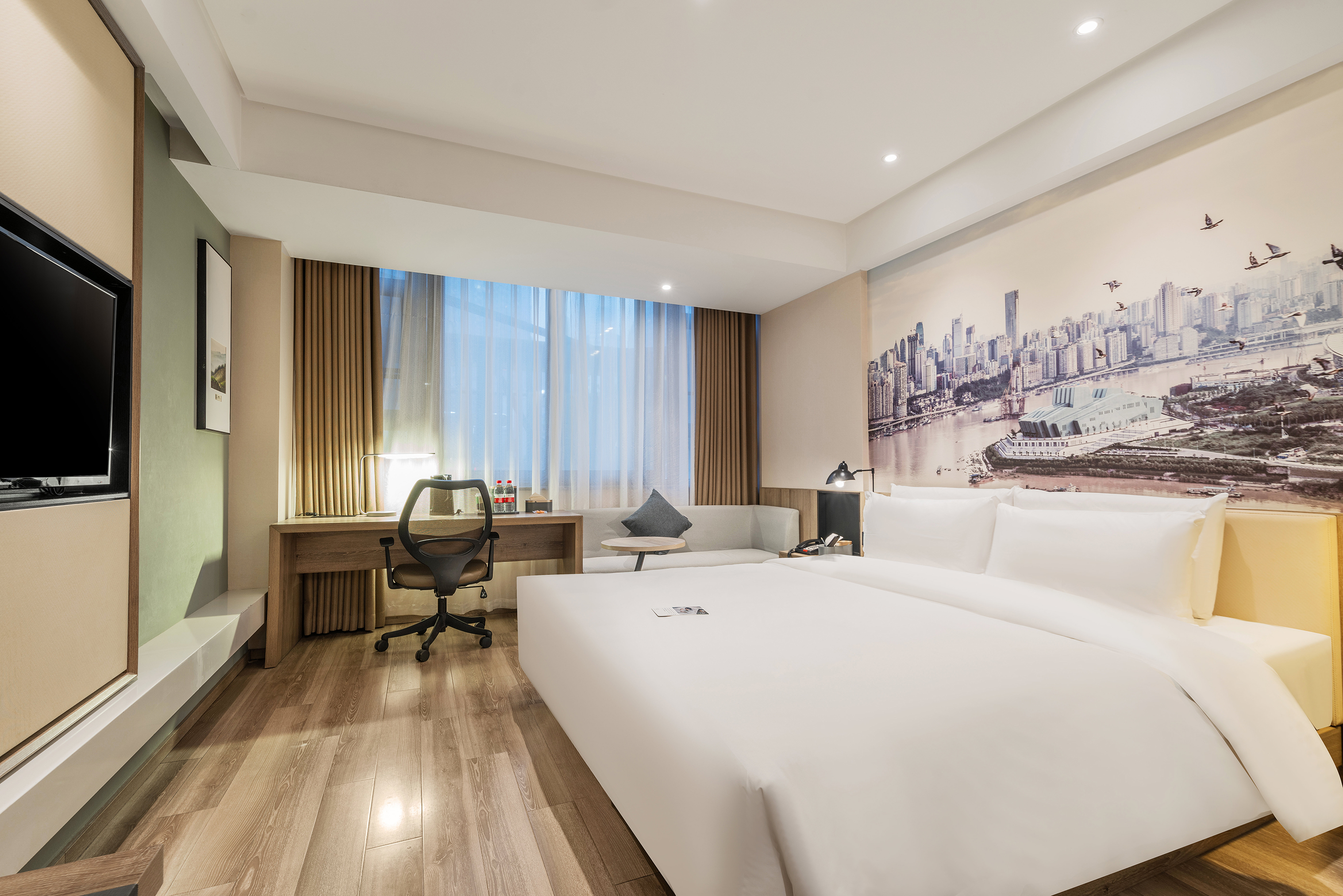 几木景观大床房（深睡PRO枕+LaiFen吹风+小冰箱+浴袍）