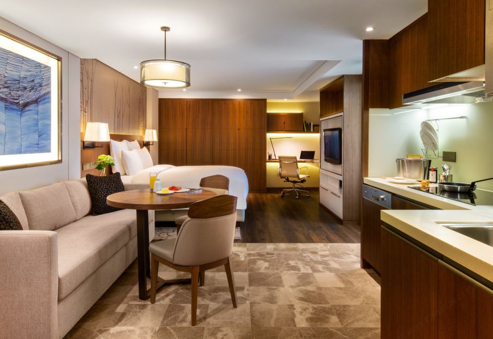 开放式套房（全套厨房设备+洗烘机+浴缸）