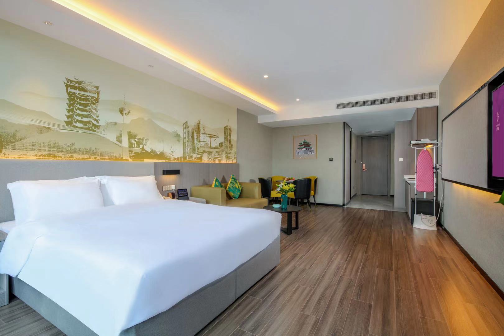 高层零压大床房（梦百合零压床垫+智能客控+全自动洗衣机