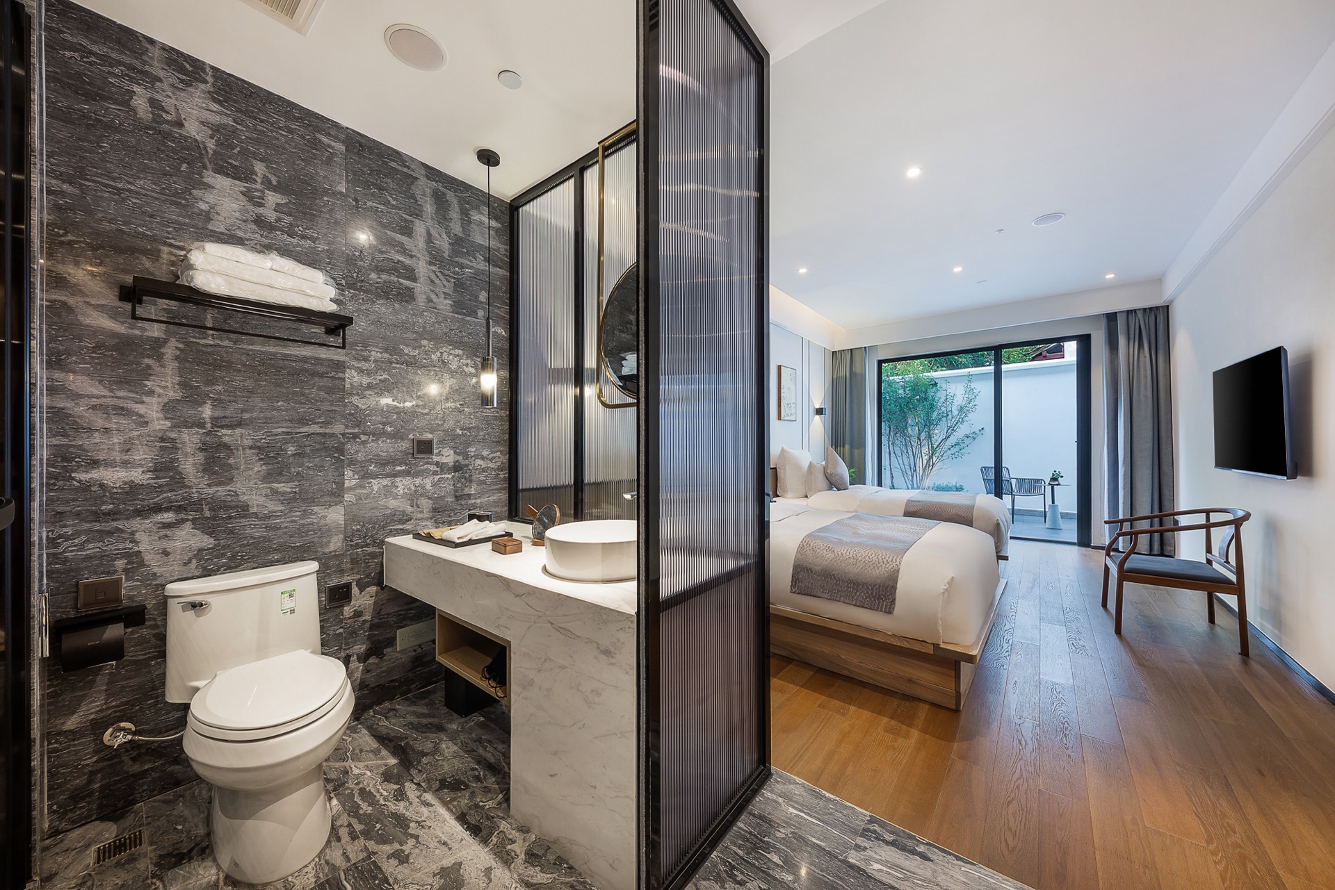 百草园-院落双床房（独立庭院+落地窗+高端洗护）