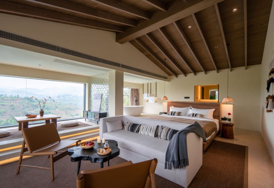 云悠南山大套房（270°床上观景+网红浴缸+榻榻米观泳池景茶台）