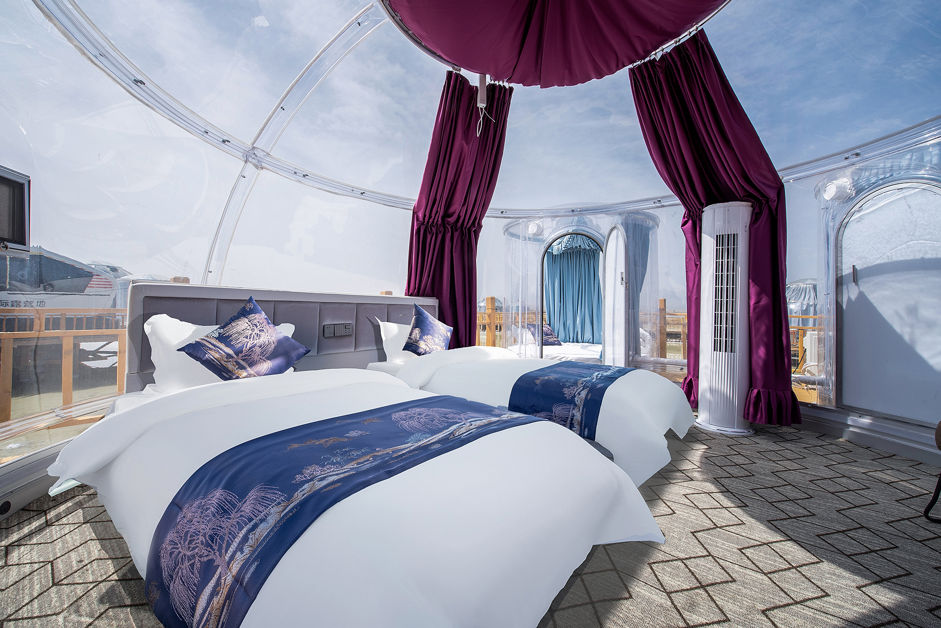 星梦之旅|泡泡屋家庭房-透明星空顶+观景望远镜