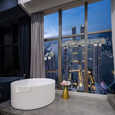 『180°地標江景』LOFT·水晶連廊雙床套房丨全景落地窗 重慶歐辰高空江景酒店優惠