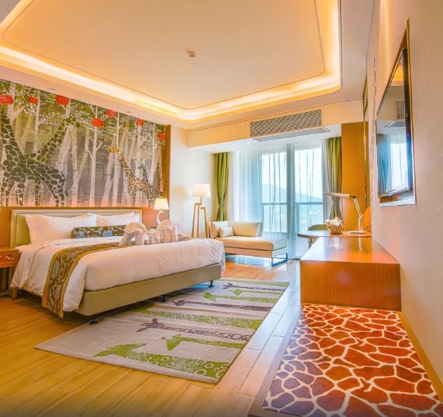 動物景觀大床房（房間直麪動物園）