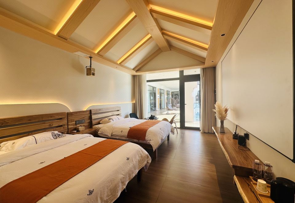 曉山青 | 投影雙床房（零壓床墊+全屋智能+空調+地暖）