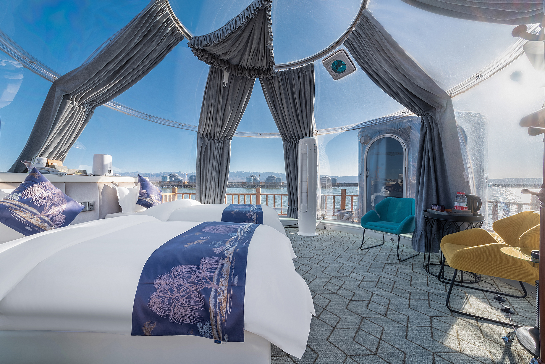 星河枕梦|泡泡屋双床房-透明星空顶+观景望远镜