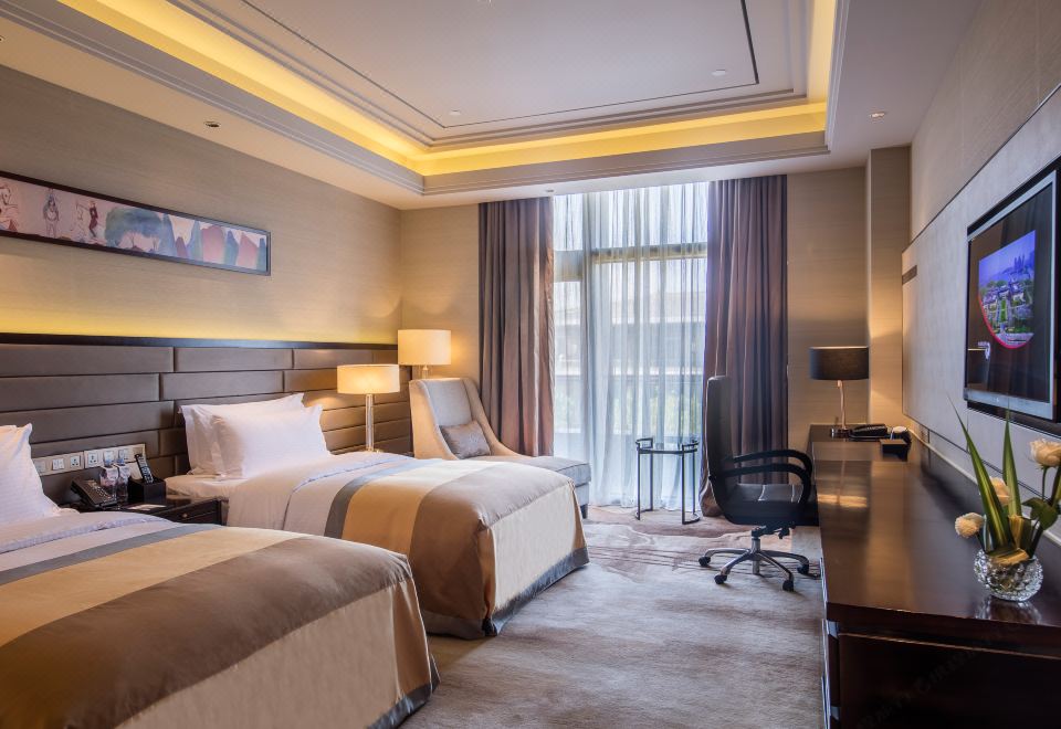 景观阳台双床房