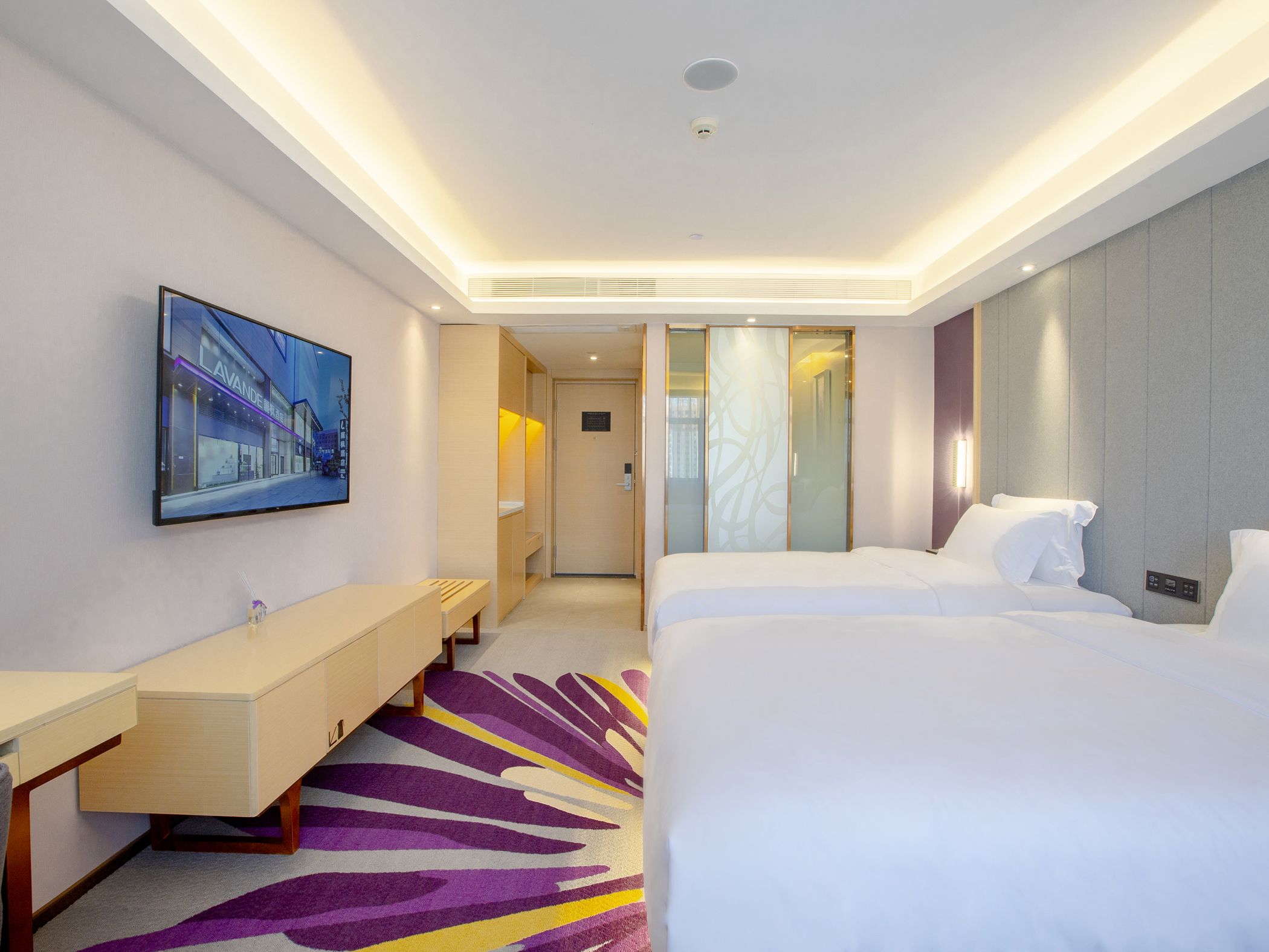 豪华智能双床房（手机投屏+蓝牙音响+舒适办公）