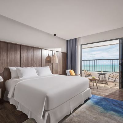 豪華特大床房帶海景和陽台 頭頓維亞斯飯店優惠