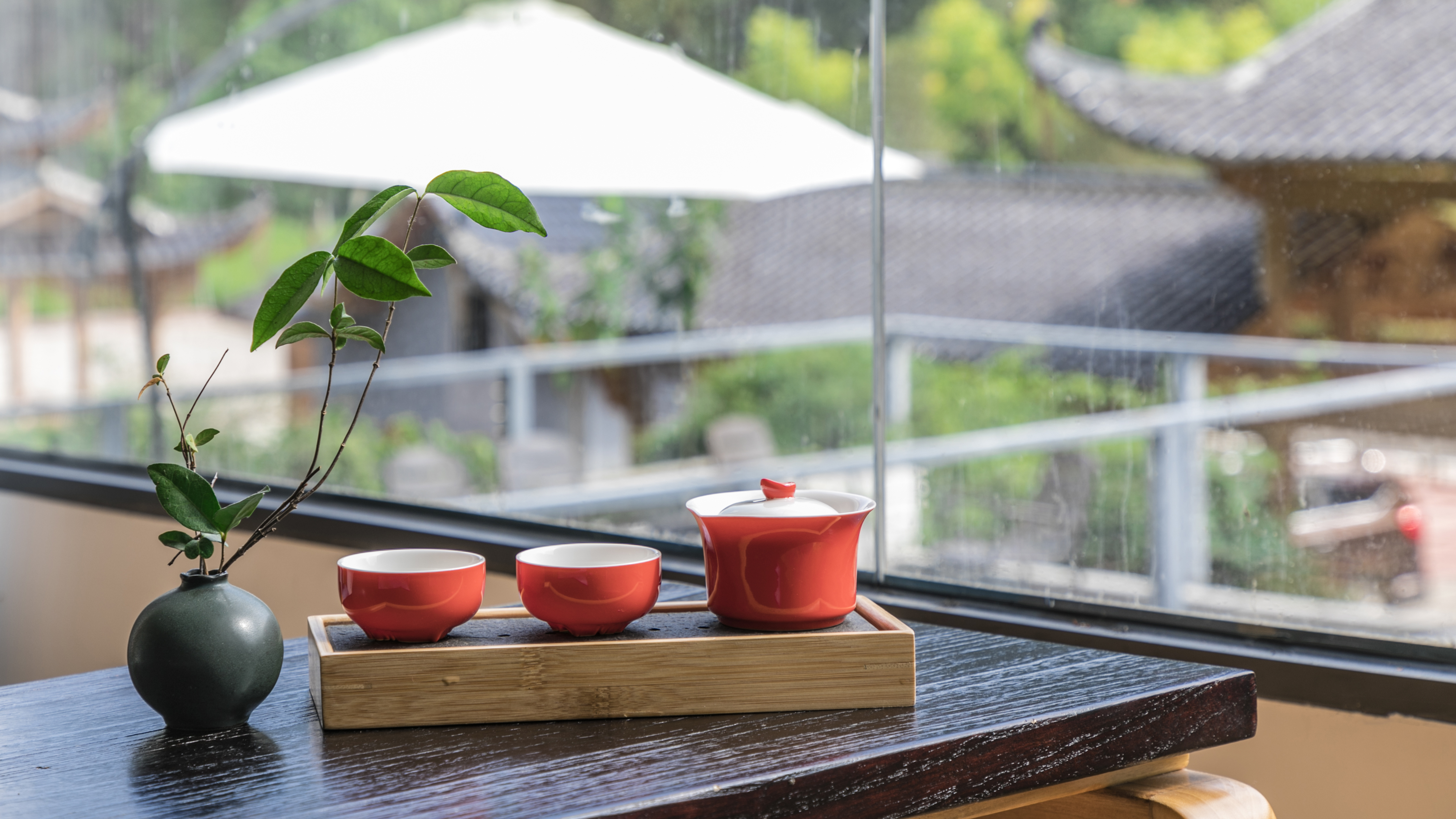 隅真?山景伴居双床房（落地宽幅观景台+新中式茶桌）