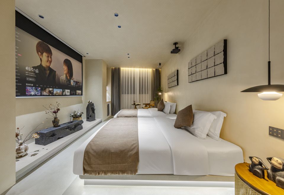 『烟浔』 巨幕影院双床房