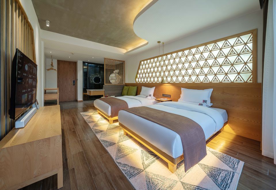 Tingfeng-Smart Lake-View Comfortable Sleep Twin Room