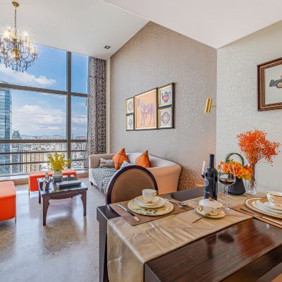 觀景複式大床套房{開闊客廳+4.8米超大落地窗+廚房} 正佳金殿維福頓公寓（珠江新城正佳廣場店）優惠