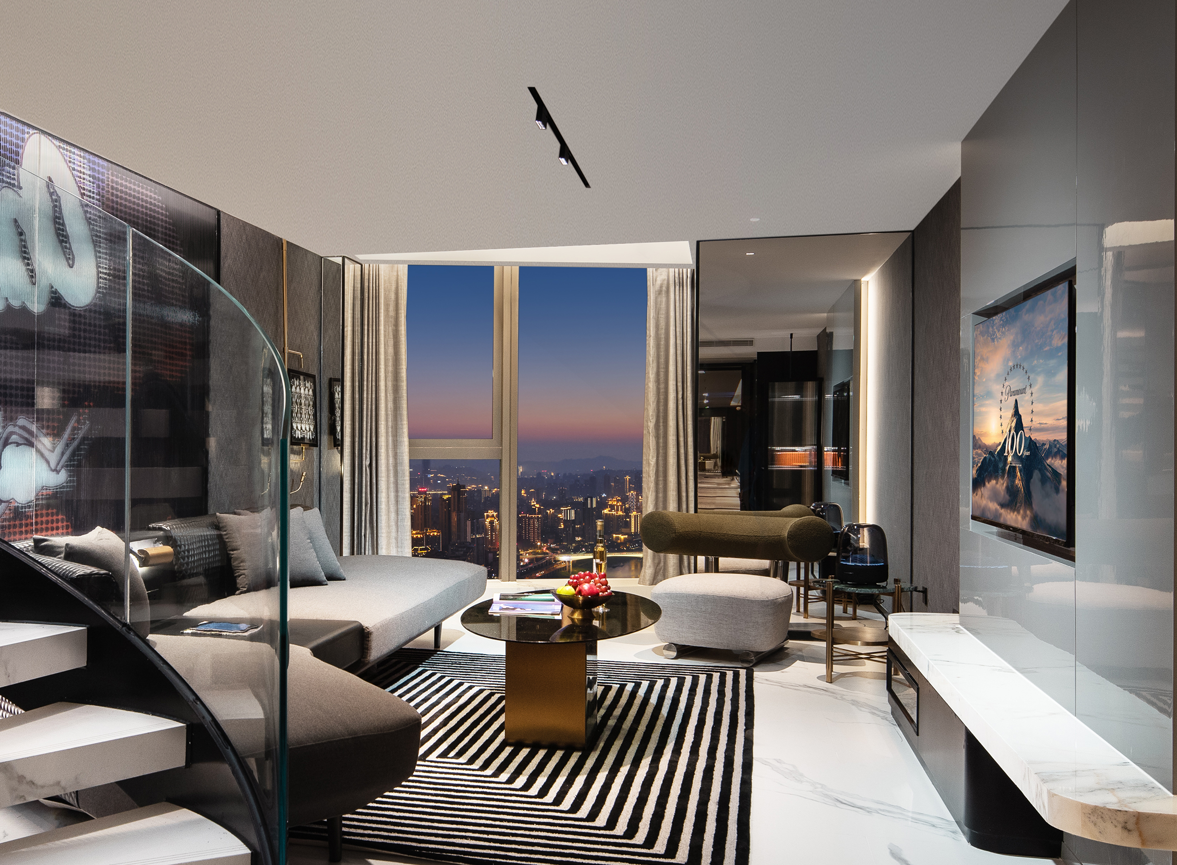 浮岛Loft·180°江景汤池套房A