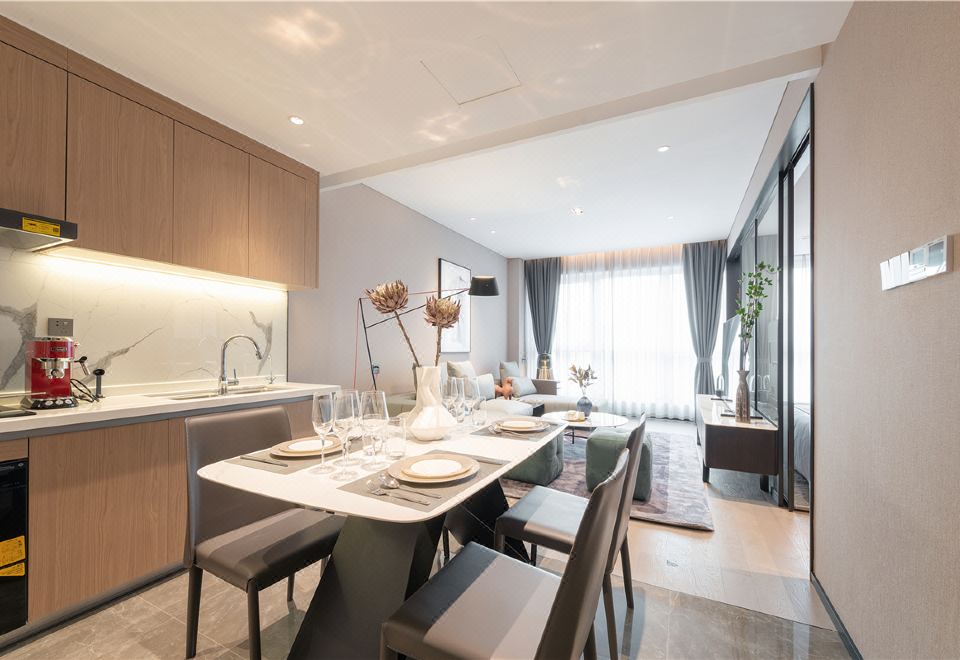 雅致一居室（廚房設備+冰箱+洗烘一體機）