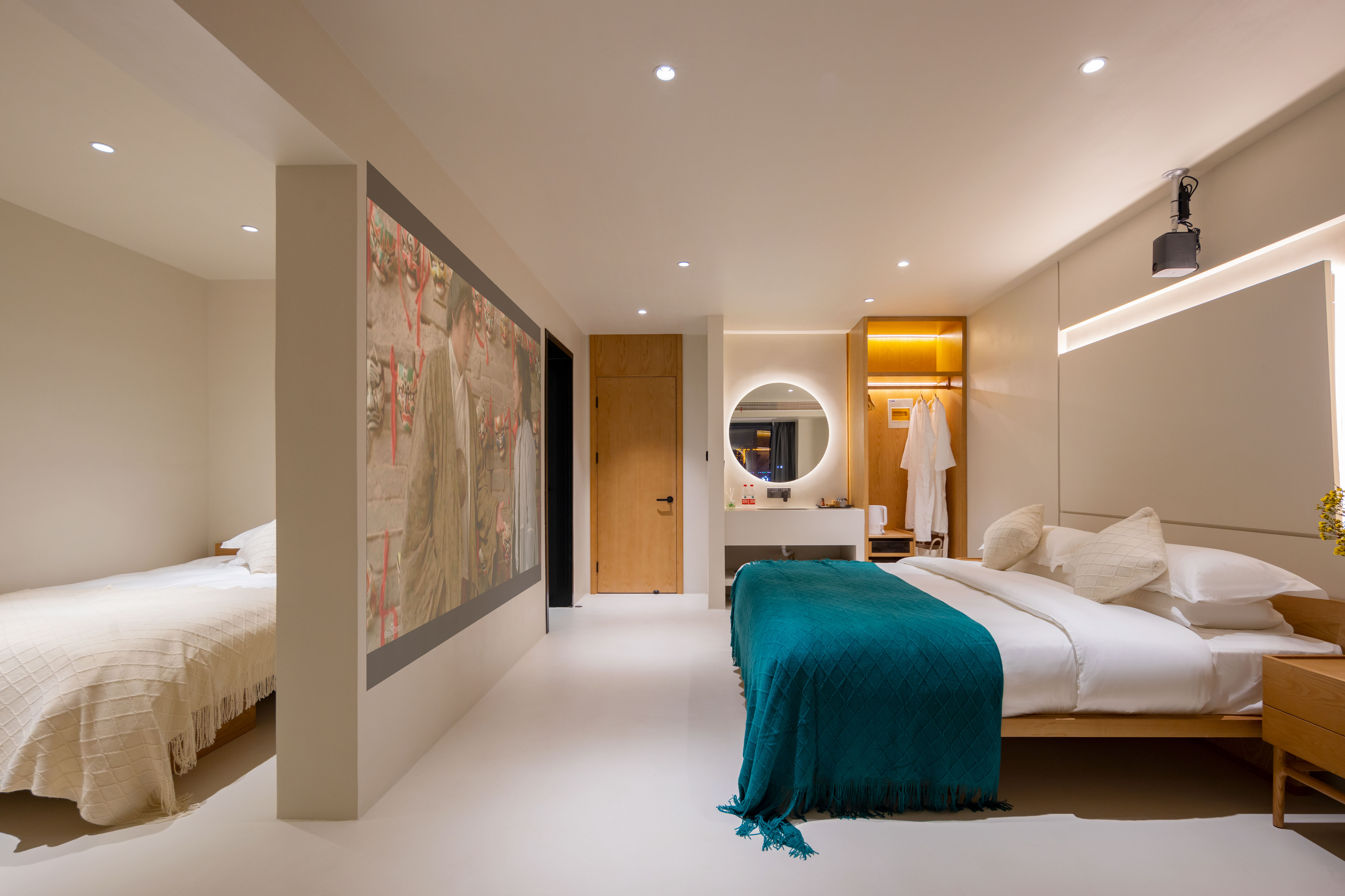 拾光·观景双卧亲子房+巨幕投影+品茶坐榻+可观望地藏王圣象+全屋智能客控