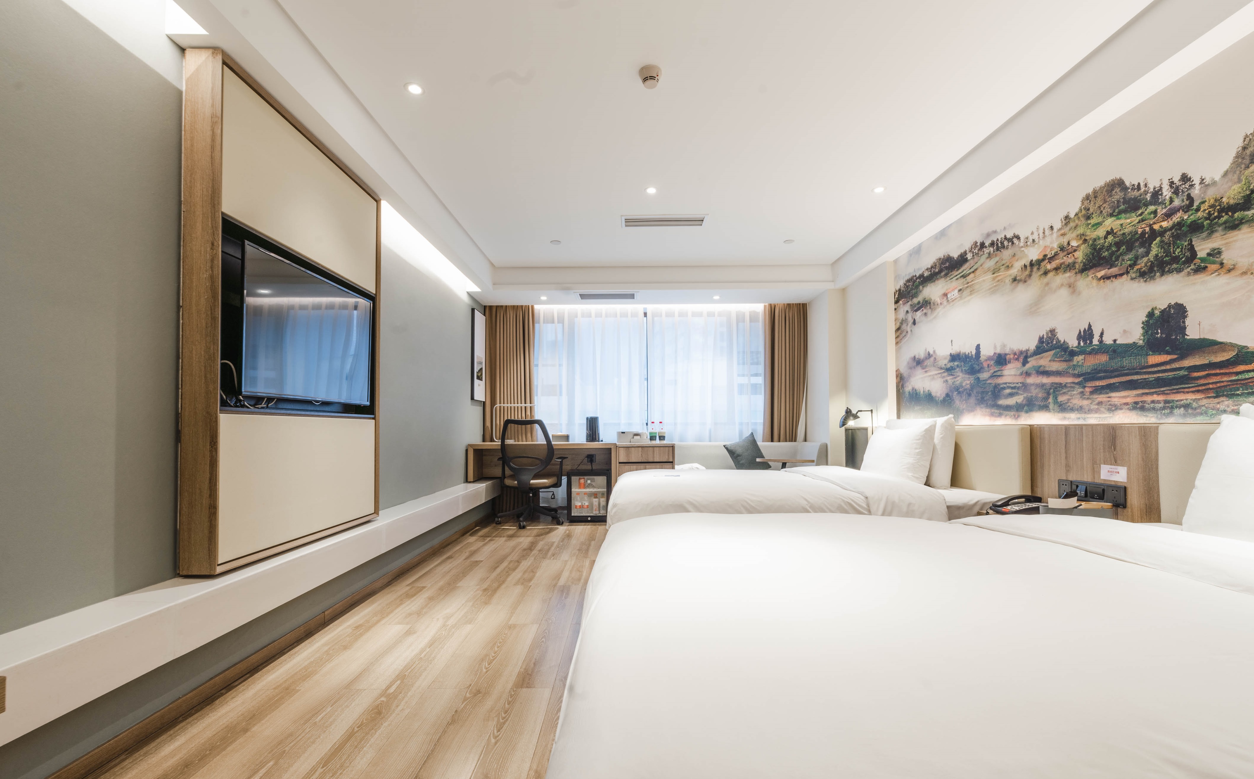 几木双床房（深睡PRO枕+LaiFen吹风+小冰箱+浴袍）