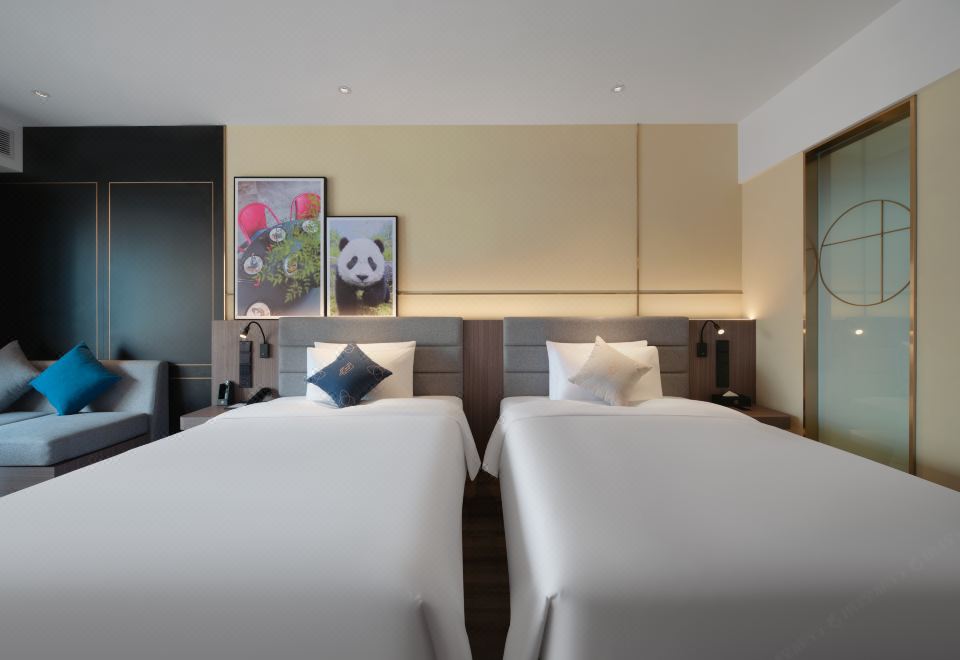 觀景行政雙床房（65寸可投屏+小冰箱＋加熱毛巾桿）