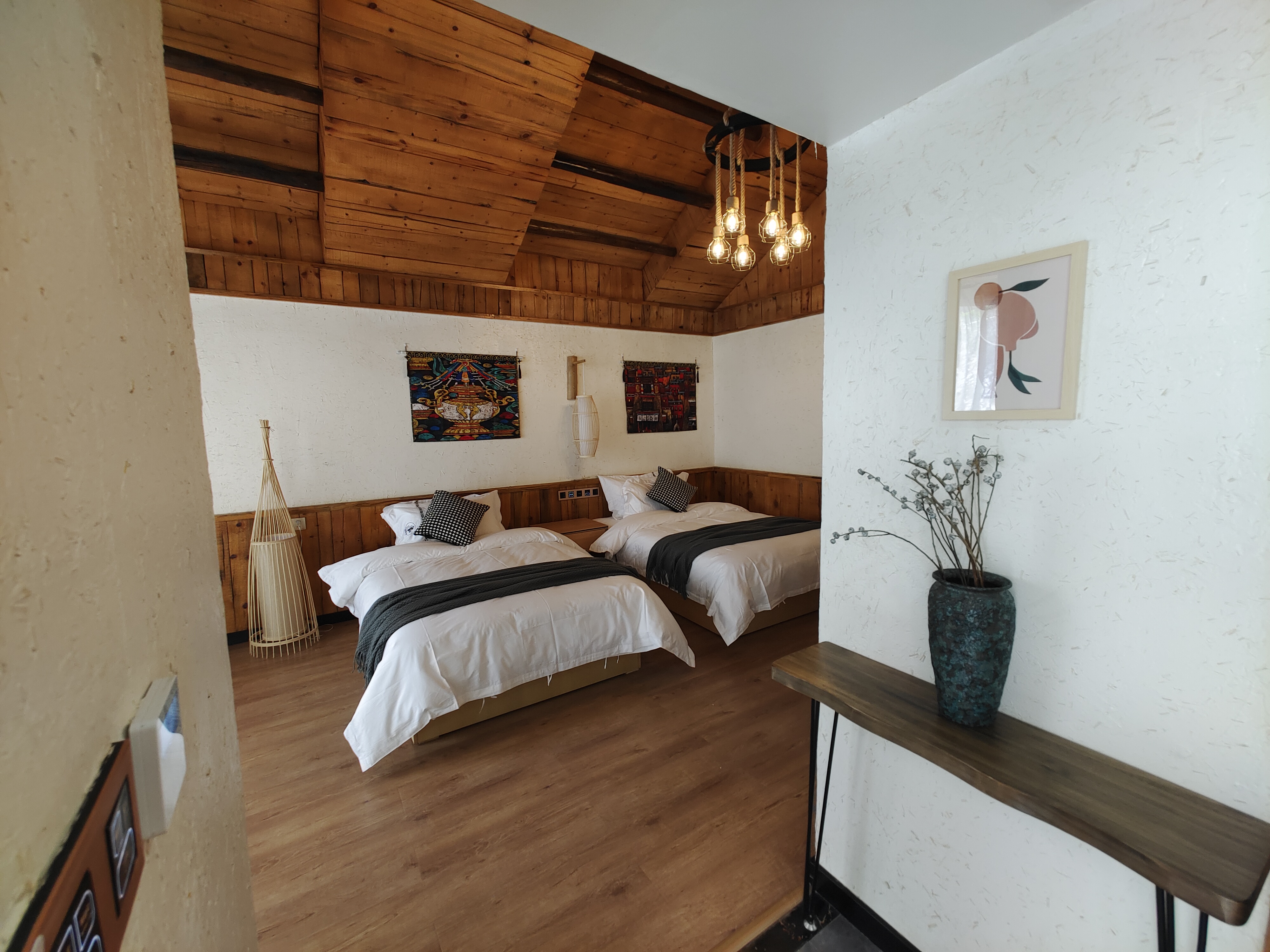 庭院木屋双床房（零压乳胶床垫+公区自助洗衣房）