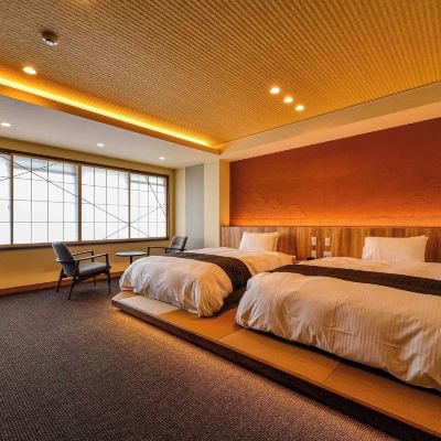 モダン和風ツインルーム ダブルベッド2台 - 44平方メートル, 禁煙 北陸あわら温泉 美松 クーポン