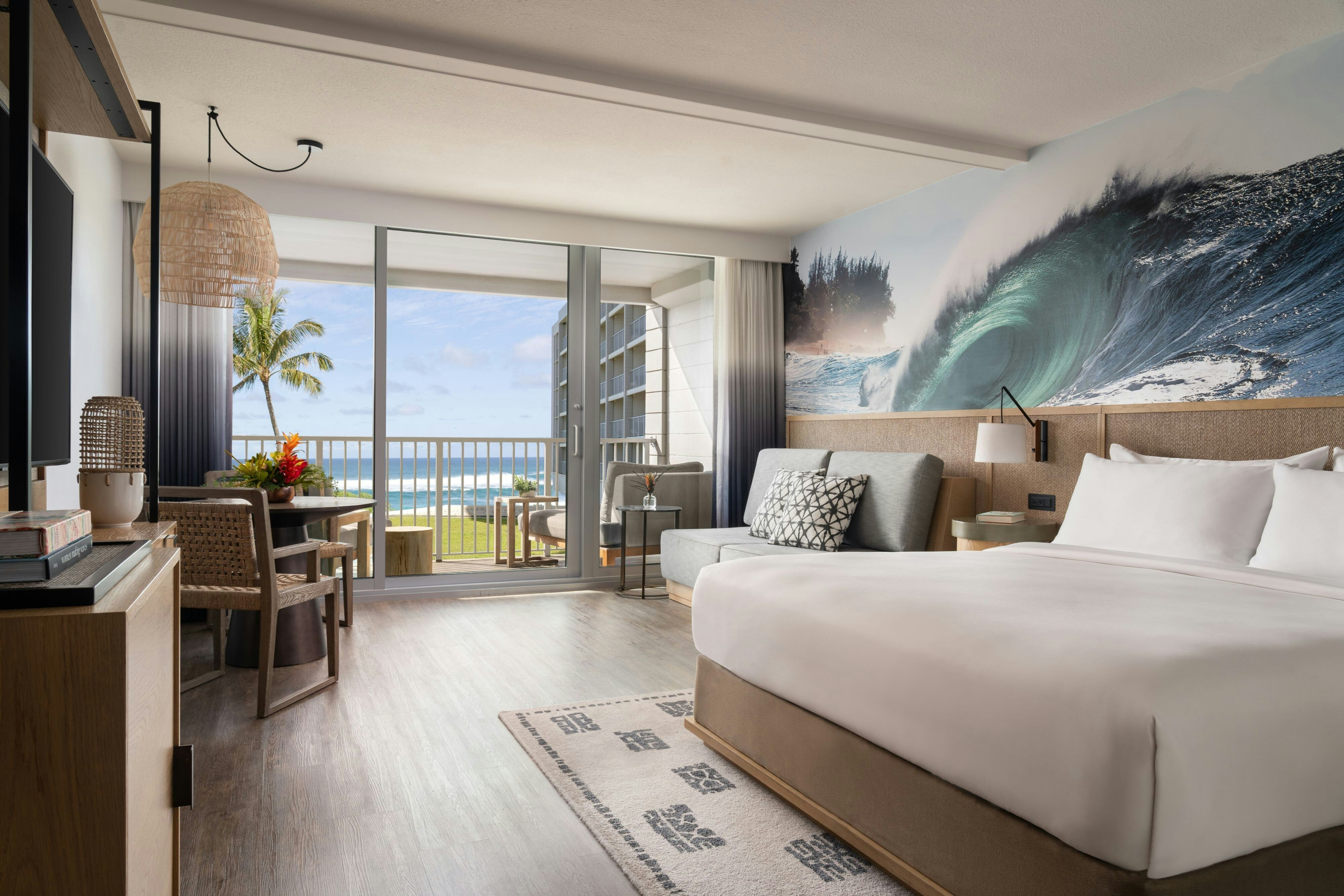 度假村阳台客房，客房，1张特大床，梳化床，低楼层，阳台