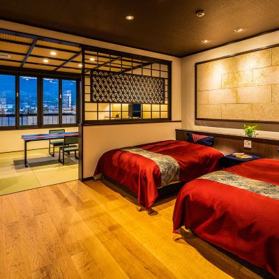 和洋式リバービュースイート(浴室) 筑後川温泉清乃屋 クーポン