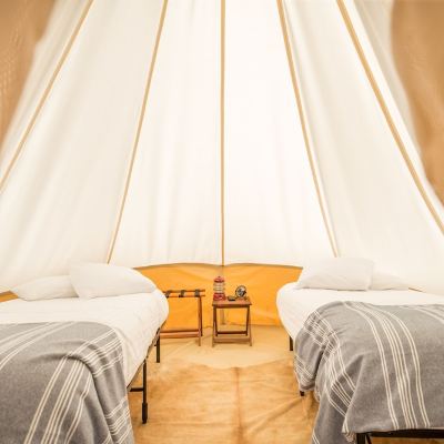 Safari Tent with Kids Tent and Shared Bathroom
