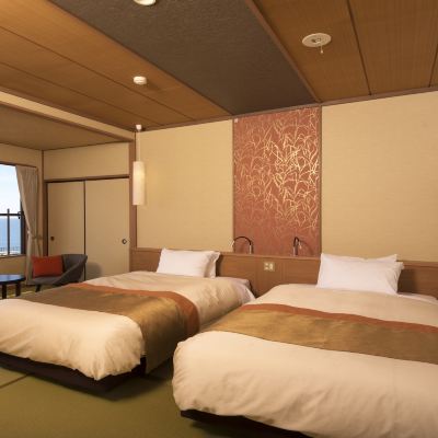 [Non-Smoking]Japanese Modern Semi-Double Twin Room[5th and 6th Floors][Japanese Room][Non-Smoking][Ocean View]