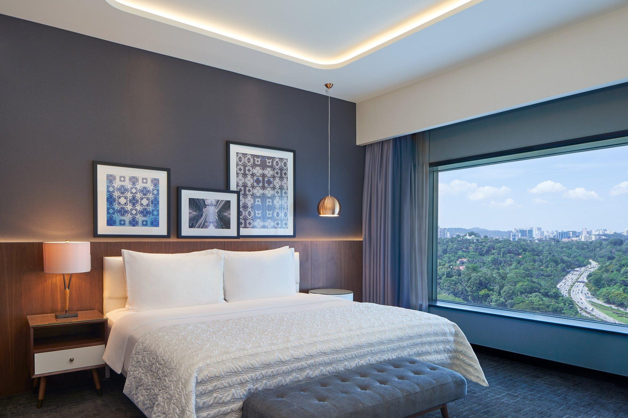 一卧室總統套房，一張特大床，漩渦池